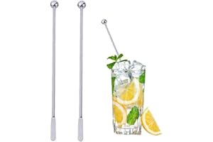 Haowul 2 Pezzi Sticchi Cocktail Riutilizzabili Cocktail Cocktail in Acciaio in Acciaio Inossidabile per Festa di Natale Mescolare I Bastoncini Cocktail
