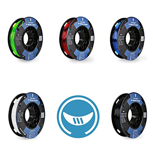 SainSmart 5 Packs Kleine Spule 1.75mm TPU Flexible 3D Filament 250g per Spool, Shore 95A, Weiß, Schwarz, Rot, Blau, Grün
