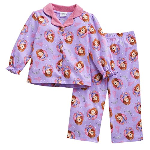 Disney Sofia the First Toddler Girls Flannel Button Up Pajama Set - 4T