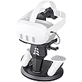 SOVAWIN VR Stand Holder Compatible with Meta Quest 3, Universal VR Headset Display Dock, Stable Bracket Storage Round Base, Charging Staion Fit for Quest 3/2, Mount Install Easy