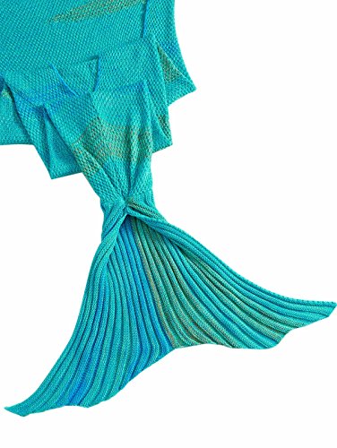 iiniim Meerjungfrau Schwanz Gestrickte Decke Schlafsack Blanket Decke für Mädchen Damen - 4