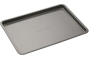 MASTER CLASS MasterClass Bandeja de horno, Bandeja de horno antiadherente para hornear y asar 35x25x2cm, con mangas, Gris