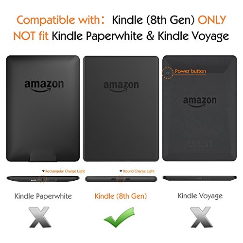 MoKo Hülle für Kindle 8 Generation – Kunstleder Origami Ständer Schutzhülle Smart Cover mit Auto Sleep / Wake für der Neue Amazon Kindle (8. Generation – 2016 Modell) 6 Zoll eReader, Glück Baum - 2