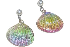 AMOR SPES Halloween Colour Change Sea Shell Stud Earrings for Women Family Best Friends Christmas Earring for Costume Party Summer Beach