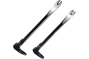 Nail Puller Set 2-Piece, 12”Pry Bar, 10” Mini Crowbar, Cats Claw Nail Remover, pry bar Set, for Kitchen Remodel, Prying Apart Baseboard, Multi-Sided Forged Steel Made Carpenter Tools-JOVANT