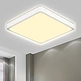 LQWELL® Lámpara de Techo LED Lámpara de Techo, IP44 Lámpara de Baño Impermeable Cuadrada Plana 18W 3000K 1600LM Delgada para 