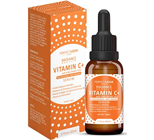 Vitamin C Serum Face with Hyaluronic Acid - RADIANCE BOOSTER by Perfect Look London.Professional Anti Ageing & Wrinkle Will Plump, Brighten & Hydrate Skin While Filling In Those Fine Lines & Wrinkles