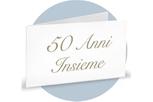 Ingrosso e Risparmio 40 Bigliettini bomboniere Anniversario di Matrimonio Nozze dâ€™Oro Personalizzati per Confetti segnaposto sacchettini Fai da Te confettata 50 Anni Insieme