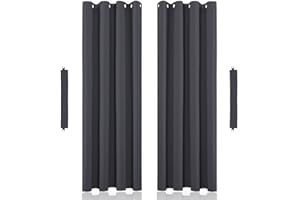 John Aird Eyelet Thermal Energy Saving Blackout Curtains Inc Tie Backs (Grey, 229cm Width x 229cm Drop (90"x 108")