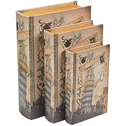 Juvale Livre Boîtes, 3 Différentes Taille/Lot Tower of Pisa Design