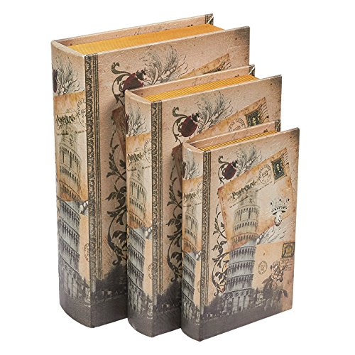 Juvale Livre Boîtes, 3 Différentes Taille/Lot Tower of Pisa Design