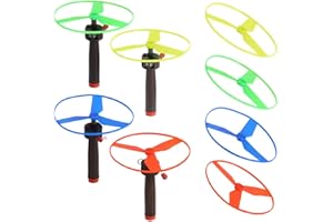 Tomedeks Juguete Disco Volador 4 Piezas, Juego Volador Rotor, Juguete Disco Volador con 4 Lanzadores Y 8 Discos para Niños A Partir De 3 Años,Juegos Infantiles 7 Años (10Cm)