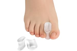 Welnove Separadores de dedos de gel – Extracto de aloe vera actualizado de silicona infundida para enderezar los dedos de los pies, callos – Corrector de juanetes para hombres y mujeres (6 grandes