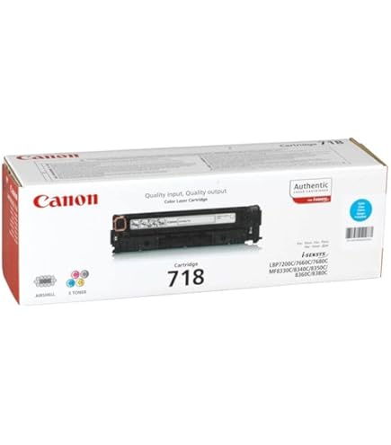 Original Canon I-Sensys 718 Toner Cartridges, Cyan, Magenta, Yellow, Black, Laser Toner Cartridges, 2660B002/2662B005/2659B002/2661B002 For LBP7200Cdn / MFC8330 / LBP8350CDN - Brown Box