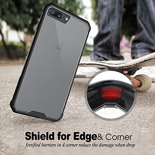 Funda Oneplus 5 Negro  JGOO Glazed Clarity Funda Ultra Delgado Acr  lico Espalda Duro y Flexible TPU Suave Gel Parachoques H  bridos Minimalista Carcasa de Protecci  n para Oneplus 5
