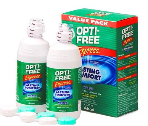 Alcon Opti-Free Express - Líquido para lentes de contacto, paquete de 2 frascos de 355 ml