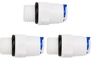 sourcing map Szybkozłączka do oczyszczania wody rura przyłączeniowa push do złącza węża wodnego uszczelka do systemu RO odwróconej osmozy prosta rura 1/4 "BSP męski -1/4" OD