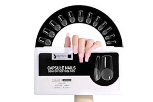 Beautilux Capsule Americaine Ongle, Carré Medium Capsules Ongles Transparente Acrylique 552 Pièces 15 Tailles, Soak Off Faux Ongles Pose Americaine Pour Manucures à Domicile Et Salons De Manucure
