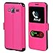Produktbild betterfon Samsung Galaxy J3 (2016) SM-J320 Pink Flipcover Handytasche Schutzhülle Case Buch Klapptasche Handyhülle Handy Schale + Gratis Displayschutzfolie