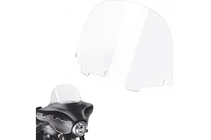 Amazicha Clear 13" Windshield Round Windscreen Wind Splitter Wind Deflector Compatible for 1996-2013 Harley Davidson Touring Electra Glide Ultra Classic Street Glide Ultra limited Tri Glide FLHT FLHX