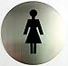 Produktbild nanook Toilettenschild, Wandschild - Edelstahl gebürstet, klebend - Ø 12 cm - Motiv: Damen