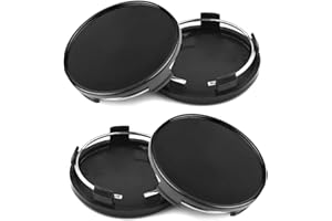 WDKXCN Radnabenkappen, 4 Stück Universal Radnabenabdeckung, Nabendeckel mit OD 65mm ID 60mm, Polierte Oberfläche Radnabendeckel für Auto, Kein Logo Felgendeckel, Felgenkappen Schwarz