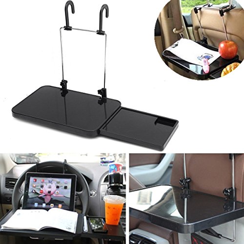 Auto-Laptop-Schreibtisch, Multi-funktionale Portable faltbare Auto-Tablett, Lenkrad Schreibtisch & Autositz zurück Laptop-Tisch, Ernährung & Entertainment Cup Holder-Convenience (#1(340*300*40mm)) - 3