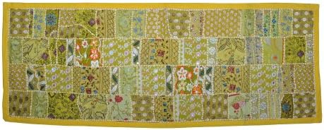 Traditional Home Decorative Wall Hanging Tapestry with Zari, Embroidery, Sequins & Patchwork, 60 X 20 Inches