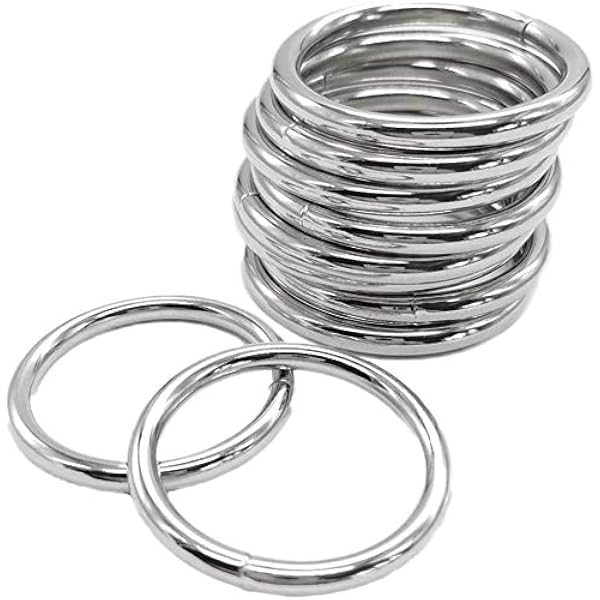 Lot De 2 Anneaux Soudés Acier Inoxydable 316 - 30 Mm Diamètre Intérieur, 4 Mm Épaisseur - Pour Accrochage, Bateau, Bricolage - 7