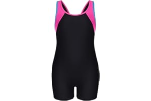 Charmo Girls Swimsuit Boyleg One Piece Athletic Bathing Suit Training Swimwear 7-16 Years