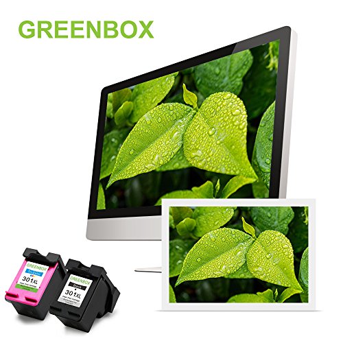2 Paquetes GREENBOX Reciclado HP 301 XL 301XL Cartuchos De Tinta Reemplazo  1x negro  1x color  por HP Deskjet 1000  HP Deskjet 1010  HP Deskjet 3000  HP Officejet 2620  HP Officejet 4630  HP Deskjet 1050  HP Deskjet 1050A  HP Deskjet 1510  HP Deskjet 2050  HP Deskjet 2050A  HP Deskjet 2510  HP Deskjet 2540  HP Deskjet 3050  HP Deskjet 3050A  HP ENVY 4500  HP ENVY 4504  HP ENVY 5530