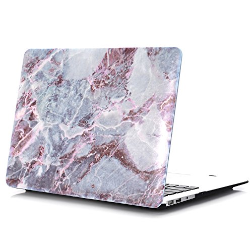 MacBook Air 13 Hülle, L2W Macbook Air 13,3 Zoll Hard Shell Marmor Muster Gummi für Macbook Air beschichtet 13.3 '' (Modell: A1369 / A1466) [Marmor Huhn Blut rot DL-13]