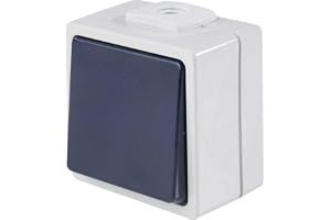 as - Schwabe 62452 Utanpåliggande Switch, Tryckknapp /Växlare med 2 Kabelingångar, IP54