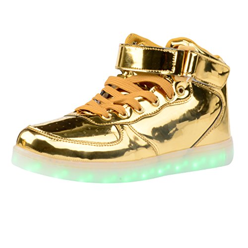 Gloria JR Frauen Mens High Top USB Aufladung LED Schuhe Blinkender Sneaker - 5