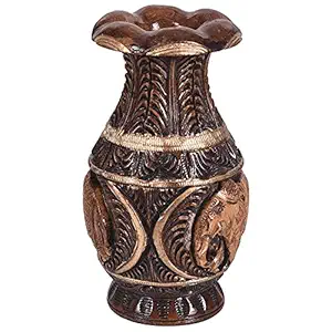 Murli Handicrafts Wooden Flower Vase Flower Pot for Artificial Flowers | Wooden Vase for Home Decor (Dark- Brown)