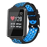 HQCC Sport Wasserdichtes intelligentes Armband 1.44 großer Farbbildschirm, Herzfrequenz- / Blutdrucküberwachung, Mode Gesundheitstracker (Farbe : Blau)