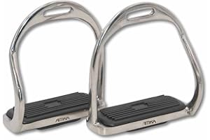 AMKA Bent leg safety stirrups - stainless steel with black interchangeable inserts