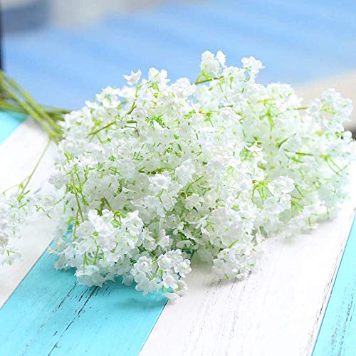 HOMMINI Flores Artificiales,Gipsófila Artificial Decoración, 20Pzs / 40cm Flores Falsas Bricolaje/DIY, Lavable Baby's Breath Artificial para Jardín, Fiesta de Bodas, Hogar ect.