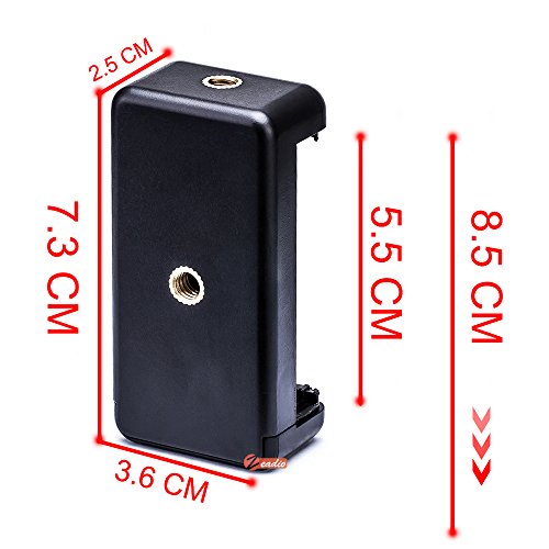 Zeadio Stabilizzatore portatile + Adattatore girevole 360 gradi + Supporto universale di smartphone, per iPhone Sumsung Sony LG Huawei Motorola Cellulare