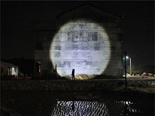 OxyLED MD50 CREE 500LM LED Taschenlampe mit Li-ion Akku, EU Netzteil Akkuladegerät und Batteriehalter, Zoombar, 3 Helligkeitsstufen Portabel für Outdoor Camping, Schwarz - 2