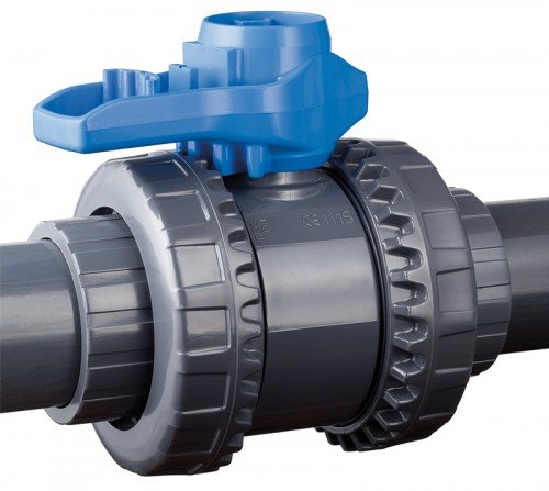 FIP PVC-Kugelhahn m. 2 Anschlußenden, Ø 50 mm
