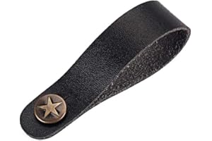 ARTIBETTER Guitar Strap with Star Design, Made of High-Quality Leather, Adjustable Shoulder Strap for Acoustic, Bass and Ukulele for Men, Women and Teenagers, Black, black