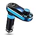 Produktbild Auto FM Transmitter - SODIAL(R) Universal FM Transmitter Radio Adapter Auto Bluetooth Car Kit MP3 Player mit Freisprechfunktion, Dual USB-Lade 5V/2,1A Ausgang, Mikro SD/TF Card Reader Slot, AUX in fuer iPhone 6 6S 5 4 Samsung HTC Sony(Blau)