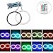 Produktbild Grandview 1-Set 60MM Multi-Color RGB LED Halo Rings Licht 30SMD 5050 Super helle Engel Eyes Circle Ring Scheinwerfer Lampetagfahrlicht (DRL) mit Fernbedienung für Univresal Cars-12V