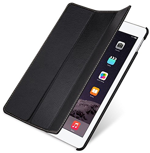 StilGut Couverture Case, Hülle aus feinstem Leder für das Apple iPad Air 2, schwarz