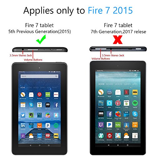 Fire 7 Hülle, Hanlesi Silikon – [kinder] Leichte Schutzhülle Cover für das Amazon Fire 7 Tablette ( 5th generation 7″display – 2015 release) - 2