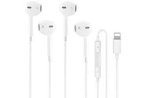 LUREGIRL 2 Pack In-Ear Earphones Wired for iPhone [MFi Certified] HiFi Stereo Noise Isolating Sound Earbuds Headphones with Microphone + Volume Control Compatible with 14/13/12/11/SE/XR/XS/X/8/7/Plus iOS