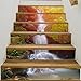Produktbild 3D Treppen-Aufkleber, Wasserfall Treppenhaus Decals DIY Vinyl wasserdichte Treppe Wanddekorationen Riser Selbstklebende Wandaufkleber 18cm x 100cm x 6pieces