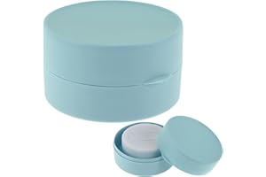 JJUNW Okrągła mydelniczka podróżna, przenośna mydelniczka z tworzywa sztucznego z pokrywką, pojemnik na mydło pod prysznic, mocny szampon, do przechowywania 7,7 cm, okrągły pojemnik na mydło