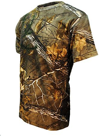 ONE LOOK CLOTHINGBoys Kids Tshirt Short Sleeve Tree Camouflage Green Brown 3-13